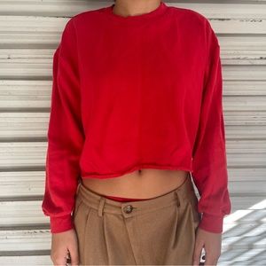 Red Cropped Sweater!